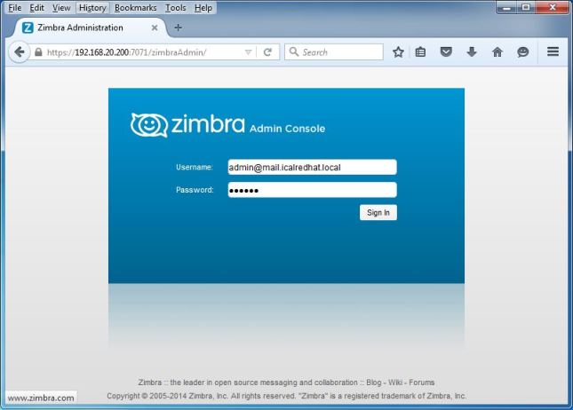 Zimbra Mail Server [Admin Page]