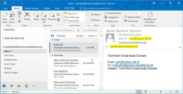 Lihat inbox email di Outlook